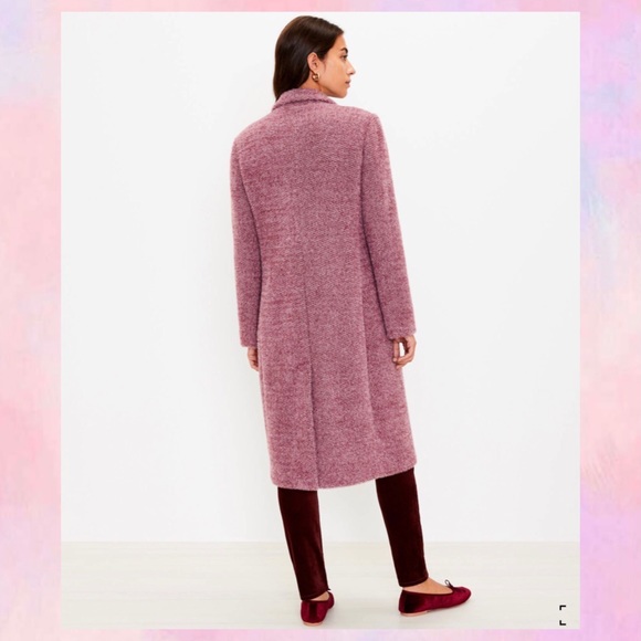 🌹HP🌹ANN TAYLOR LOFT Petite Cozy Herringbone Coat - Picture 3 of 3